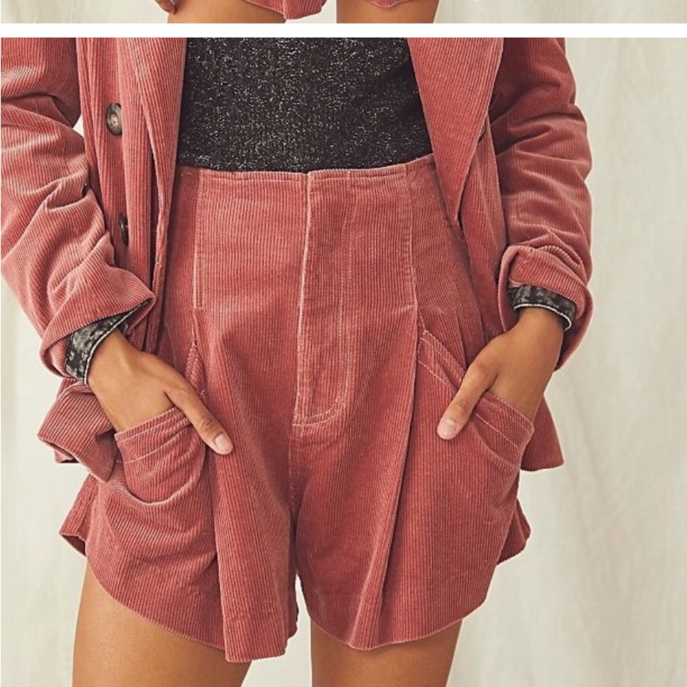 Free People Corduroy Shorts in Dusty Pink